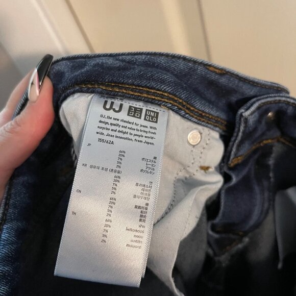 Uniqlo Womens Blue Dark Wash Low Rise Y2K Slim Straight Ankle Jeans Size 6 - Picture 6 of 8